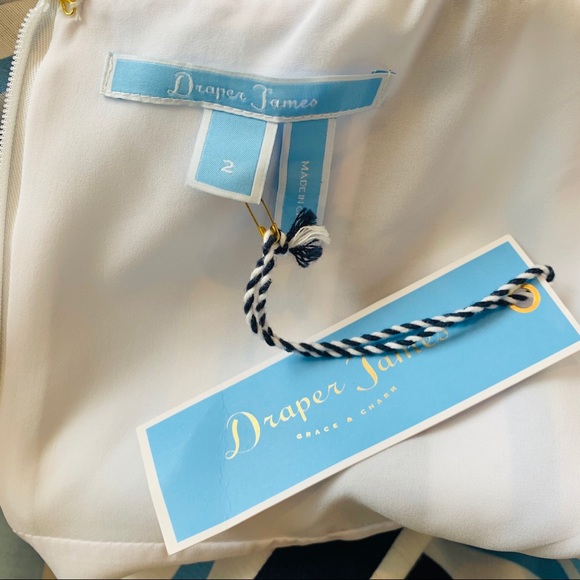 Draper James NWT Stripe Midi Dress White/Blue $250 - Picture 12 of 14
